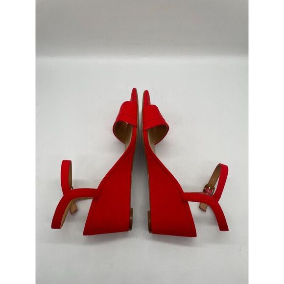 J.Crew Wedge Sandals Belvedere Red Womens Sz 9.5 Open Toe Buckle - Picture 4 of 12
